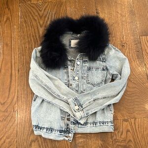 Tuckernuck Jean jacket with removable fur collar